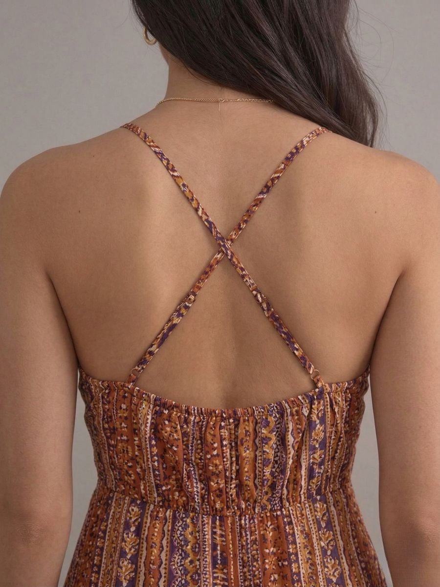 Robe longue bohème rouge dos nu fendue aux cuisses